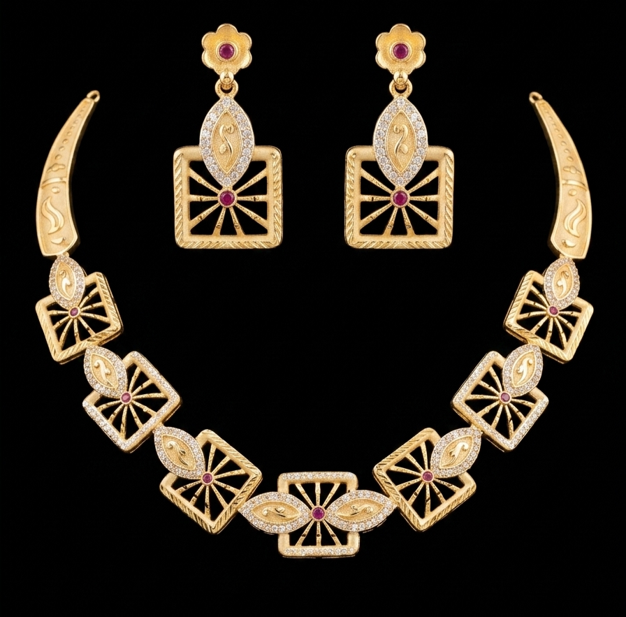 Ruby-Centric Geometric Square Link Set