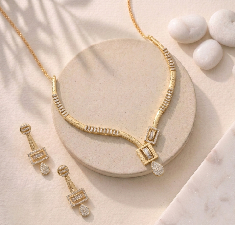 Modern Baguette & Geometric Asymmetric Set view 2