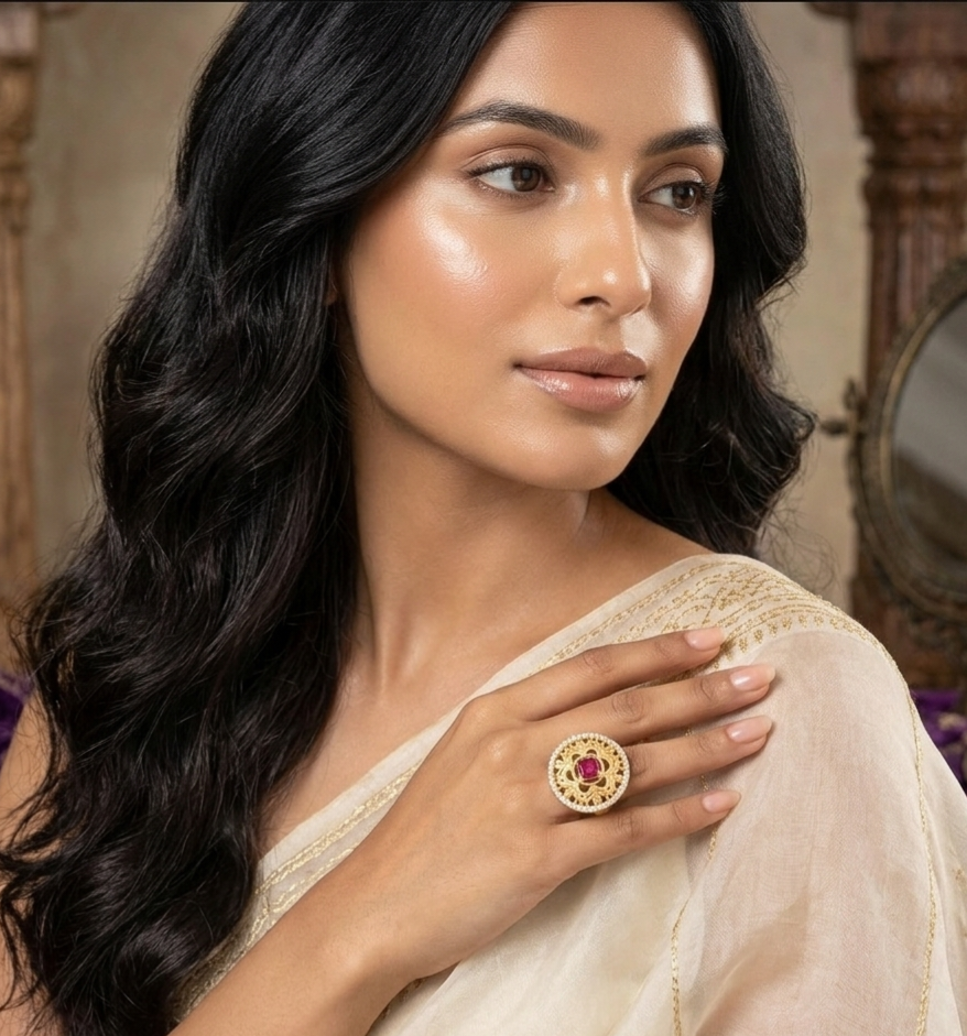 Royal Medallion Ruby Statement Ring view 3